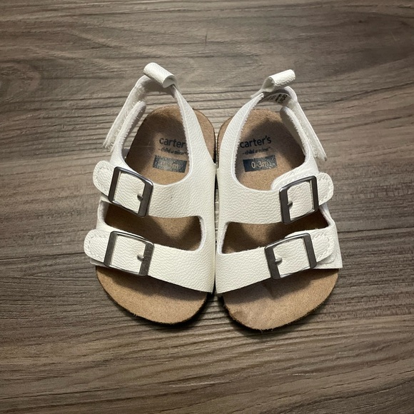 Carter's White Kids Sandals with Buckles size 0-3M - Picture 6 of 6